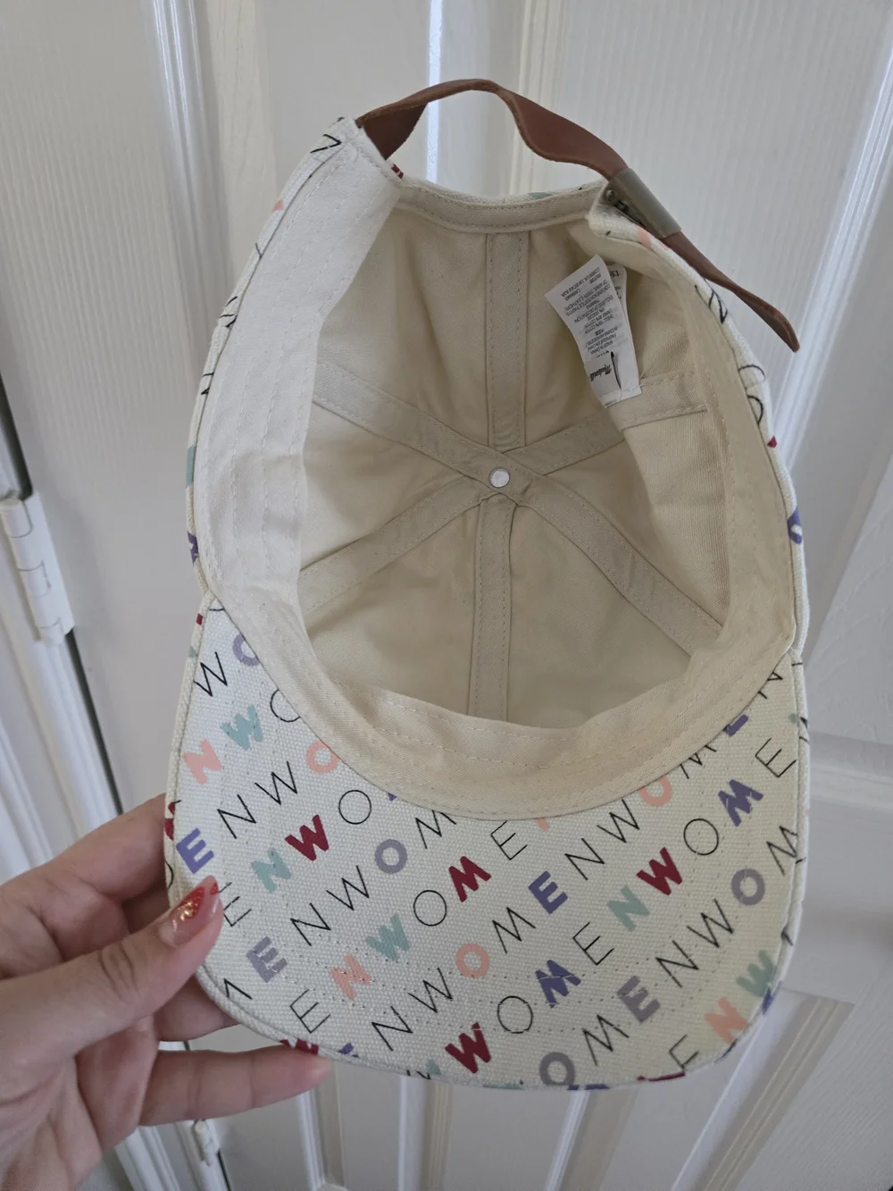 Madewell Cream Canvas Hat That Says 